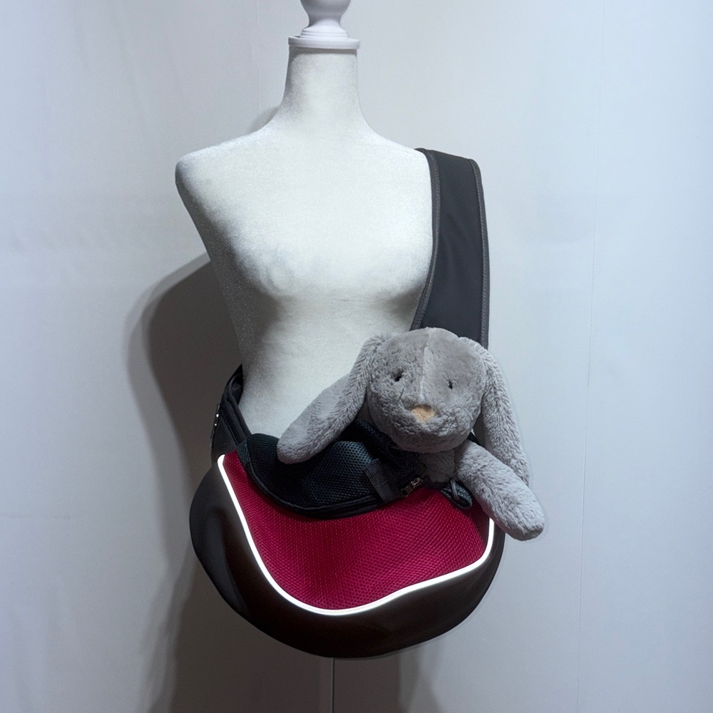 Yudodo Small Sling Pet Carrier Pink & Gray Dogs Outdoors